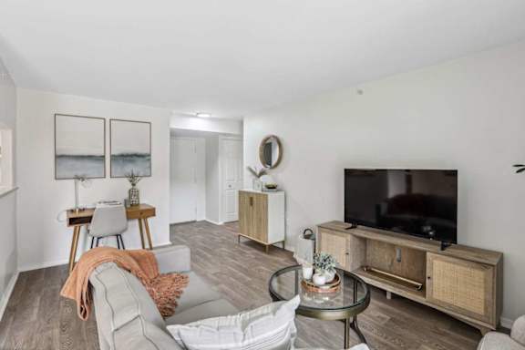 Living Room With Kitchen View at Aspen at Lake Trail, Columbia, 21045