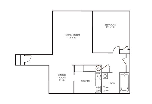 1 bed 1 bath A at University Landing Apartments, Silver Spring, MD