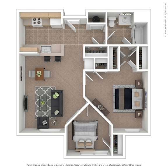 A floor plan of a house with a kitchen, living room, and bathroom.