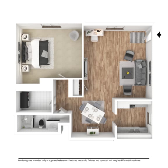 a 1 bedroom floor plan  nutmeg apartments  460 sq ft