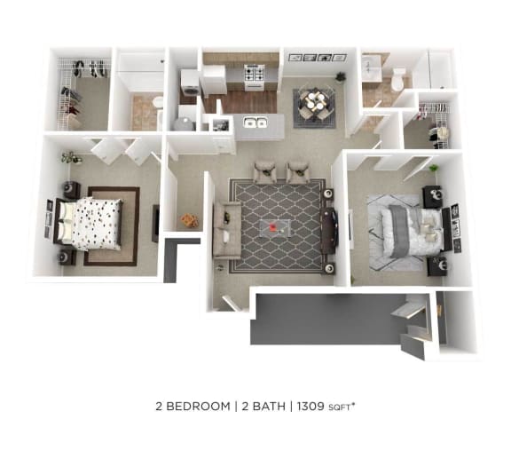 Floor Plan  a floor plan of 2 bedroom 1 bath