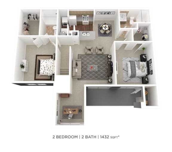 Floor Plan  a floor plan of 2 bedroom 1 bath
