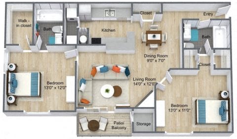 Floor Plans of Forest Meadows in College Park, GA