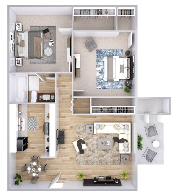 Floor Plan  a floor plan of a two bedroom apartment with a living room and kitchen  at 555 Mansell, Roswell, 30076