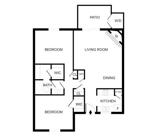 b2  floor plan of the apartment elevate huebner