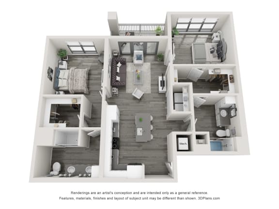 a 1 bedroom floor plan  395