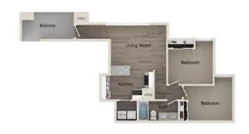 a renovated floor plan of a house with a bedroom and a living room