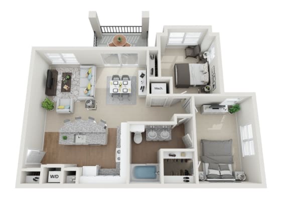 a floor plan of a 1 bedroom apartment at the crossings in indianapolis