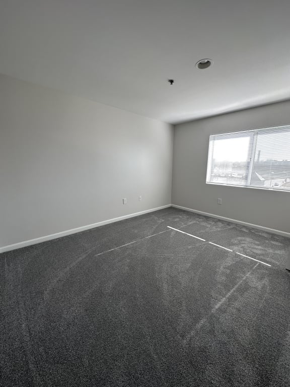 an empty room with carpet and a window at Carisbrooke at Manchester Apartments, Manchester