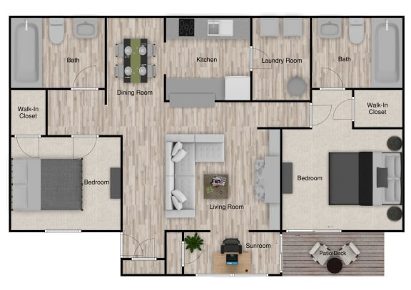 The Cypress floor plan 1278 sq ft