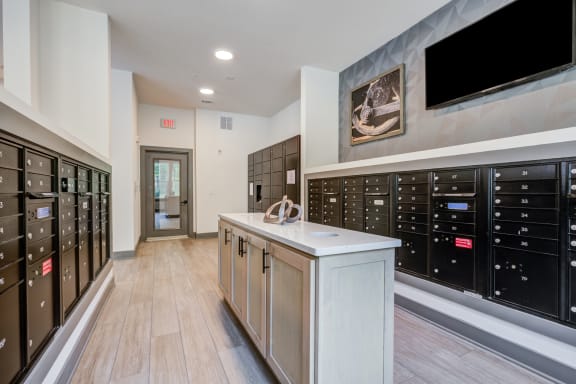 a look at the mail room at the avenues of north decatur at Century University City, Charlotte, 28213