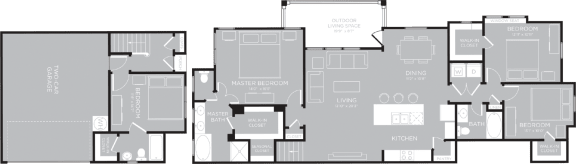2 bedroom 2 bathroom ATLANTA Floor Plan at Century Travesia, Texas, 78728