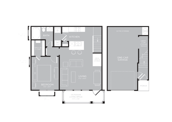 1 bedroom 1 bathroom MONTREAL Floor Plan at Century Travesia, Austin