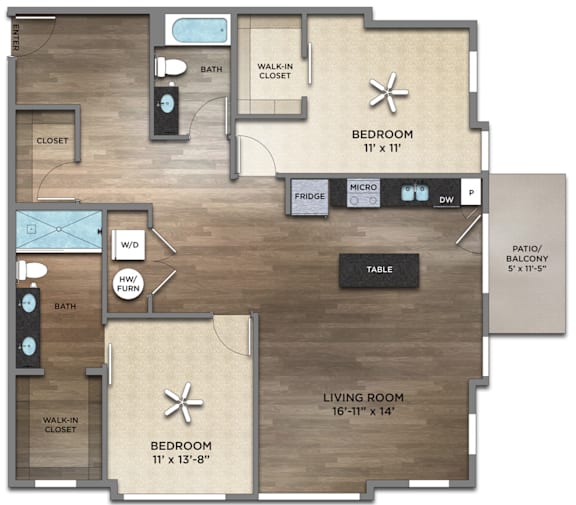 Edward Floor Plan at Century Baxter Avenue, Louisville