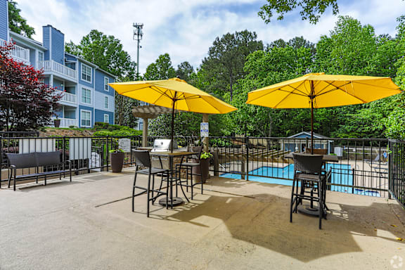Poolside Relaxing Chairs at SoCO Apartments at Vinings, Smyrna
