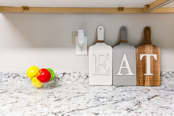 a kitchen counter at The Cobb Apartments-Townhomes, Austell, Georgia