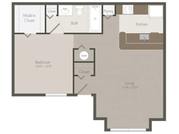 Studio floor plan E at the Grove at St. Andrews, Columbia, SC