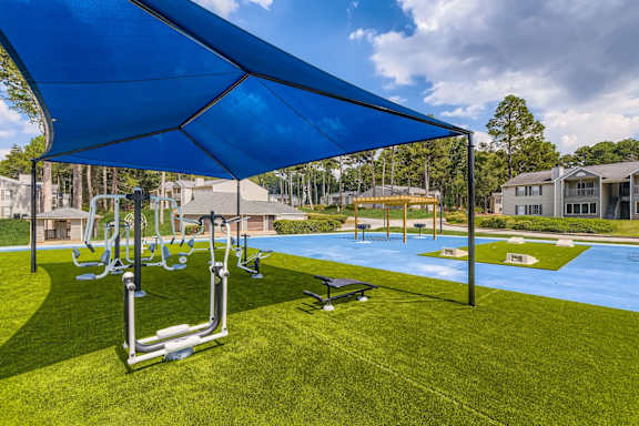Outdoor fitness area at Keita 1875, College Park