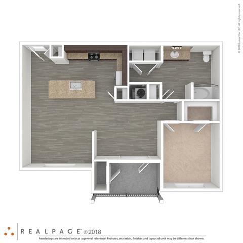 Paris 1 Bed 1 Bath Floor Plan at Century Belmont Station, Kentucky, 40243