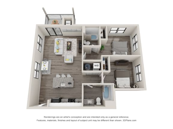2 bed 2 bath C9 Floor Plan 2 bed 2 bath C9 Floor Plan at Latitude at South Portland Apartment, Maine, 04106