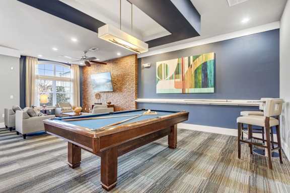 Billiards Table at Century Hampton Roads, Virginia
