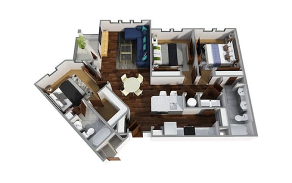3 Bedrooms and 2 Bathrooms Floor Plans 3 Bedrooms and 2 Bathrooms Floor Plans at Century Town Center, Gainesville, FL