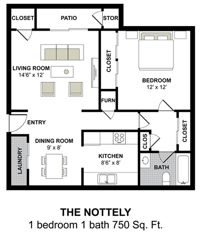 Floor Plan  The Nottely Floor Plan at Tiffany Square, Rocky Mount, 27804