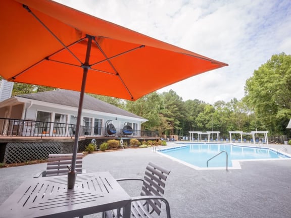 Poolside Dining Table at Avenues at Holcomb Bridge, Georgia