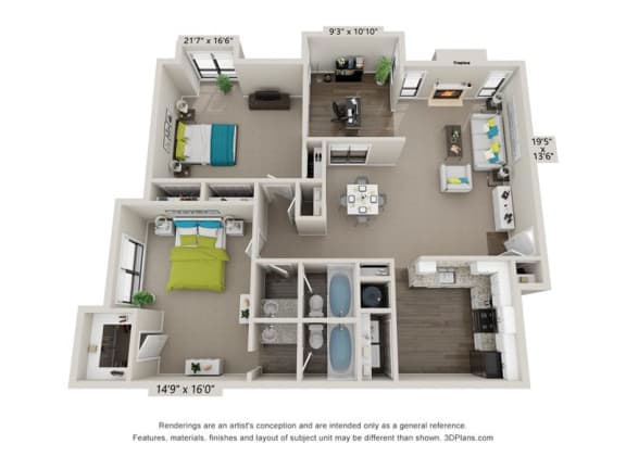 The Peachtree Floorplan at Avenues at Holcomb Bridge, Peachtree Corners, 30092