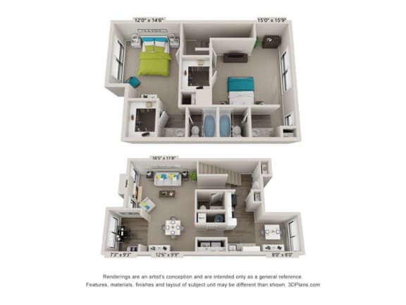 The Thrasher Floorplan at Avenues at Holcomb Bridge, Peachtree Corners, Georgia