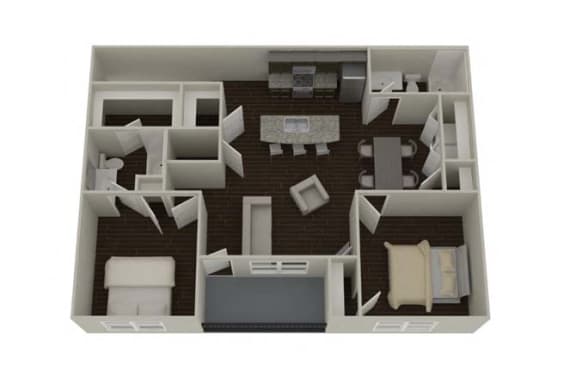 a 3d floor plan of a house at Park 33, Indiana