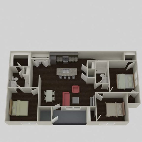 a floor plan of a house with a bedroom and a living room at Park 33, Goshen, 46526