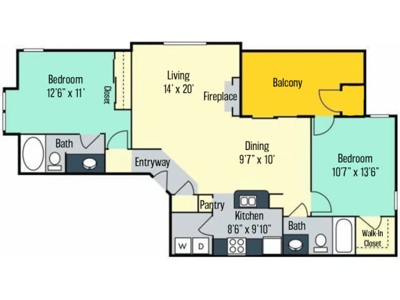 Spacious two bedroom apartment with high ceilings at The Chase Burlington, NC 27215
