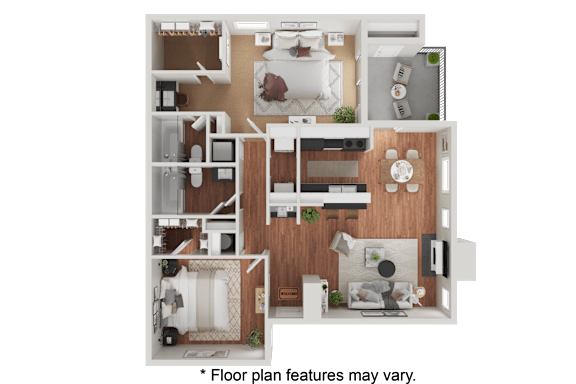 A floor plan of a house with a kitchen, living room, and bathroom.