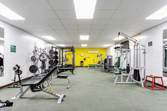 a large fitness room with weights machines at Lory of Harbison, Columbia, SC, 29212