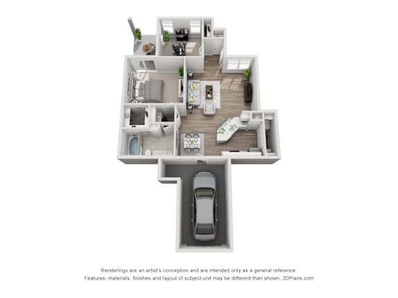 B1 Floor Plan at Bridge at Canyon Creek, Austin, TX, 78726