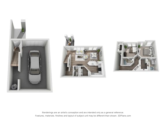 B3 Floor Plan at Bridge at Canyon Creek, Austin