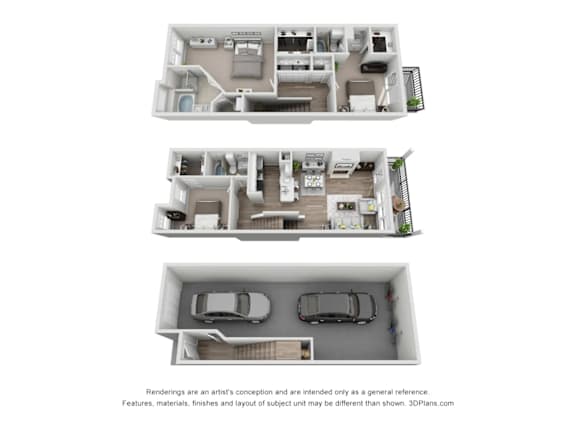 C1 Floor Plan at Bridge at Canyon Creek, Texas
