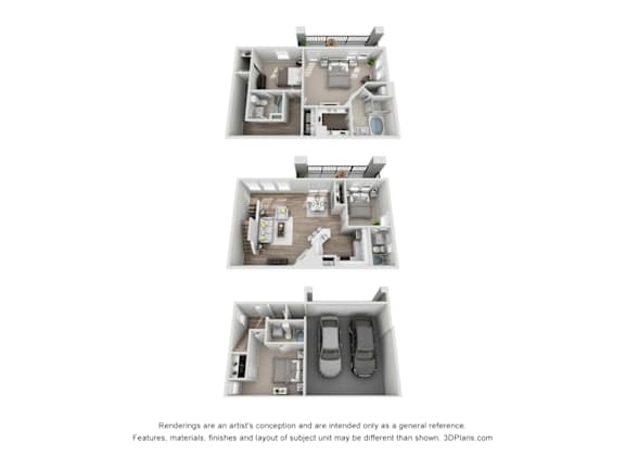 D1 Floor Plan at Bridge at Canyon Creek, Austin