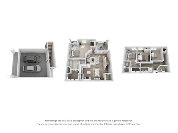 D2 Floor Plan at Bridge at Canyon Creek, Austin, TX