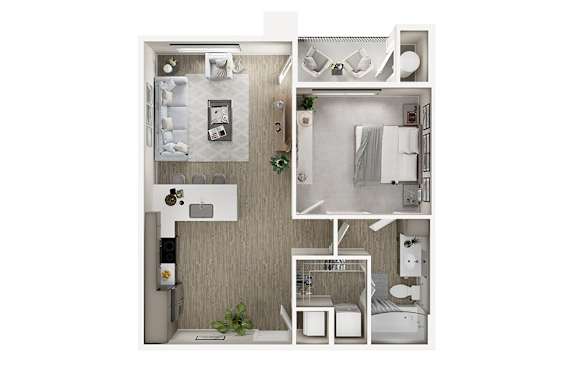 A1 Floor Plan at Lucent, Austin, 78754