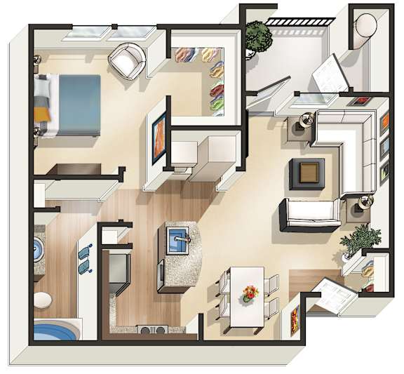 A2 Floor Plan at The James on South First, Austin, TX