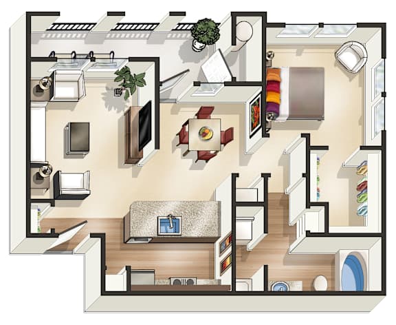 A3 Floor Plan at The James on South First, Austin, TX, 78748