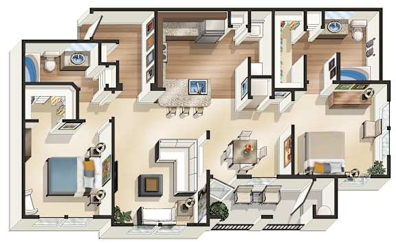 B2 Floor Plan at The James on South First, Texas