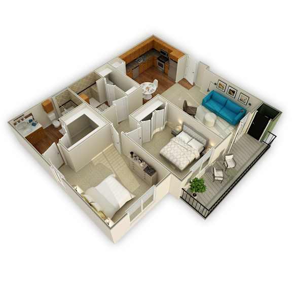B2 Floor Plan at Agave at South Congress, Austin