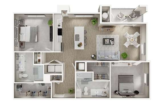 B2 Floor Plan at Lucent, Austin, TX, 78754