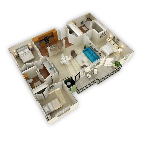 C1 Floor Plan at Agave at South Congress, Texas