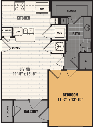 A1 Floor Plan at The Royce at 8100, Austin, TX, 78729