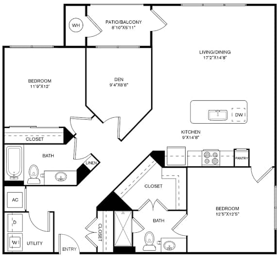 B3 Floor Plan at Lucent, Austin, 78754