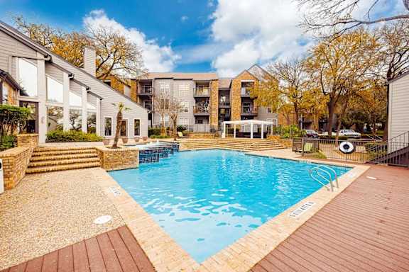 A large outdoor swimming pool at Montecito, Texas, 78741